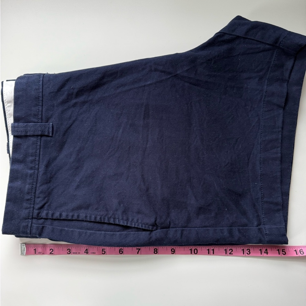 JCrew shorts mens size 35 flat front navy blue chino 5โ inseam 16โ length - Picture 5 of 9